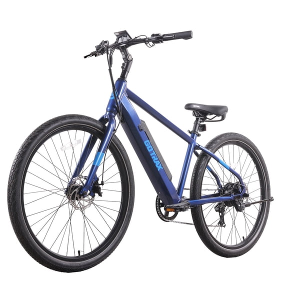 GOTRAX Transfer Commuter Electric Bike for Adults, 27.5" Wheels, 36V Removable Battery, 20 MPH,Up to 40.5 Miles Pedal Assist, Blue