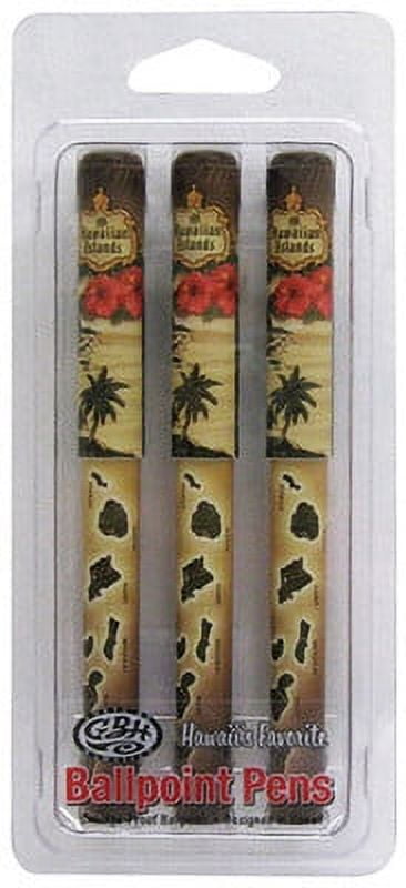 Gotta Be Hawaiian 3 Pack Ballpoint Pen Hawaii Brown Island Chain