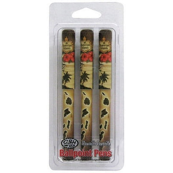 Gotta Be Hawaiian 3 Pack Ballpoint Pen Hawaii Brown Island Chain