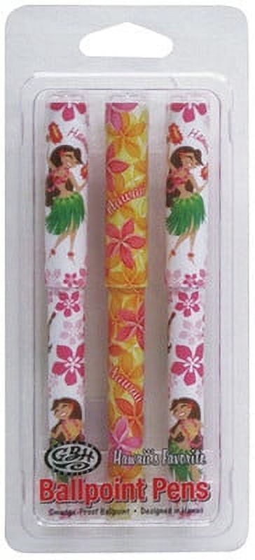 Gotta Be Hawaiian Hawaii Ballpoint Pen 3 Pack Hula Girl Plumeria