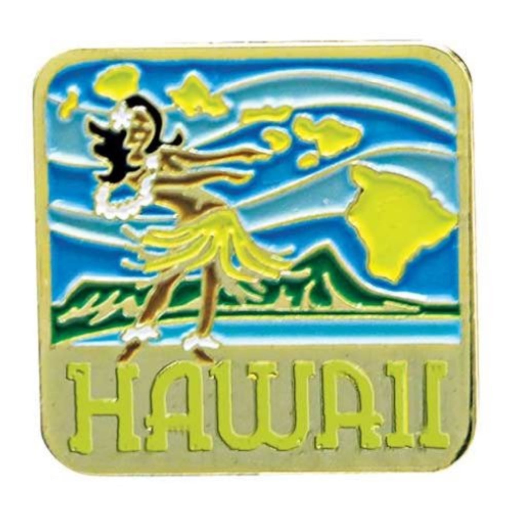 Gotta Be Hawaiian Lapel or Hat Pin Hula Girl Blue, Green. Ages 12 and up.