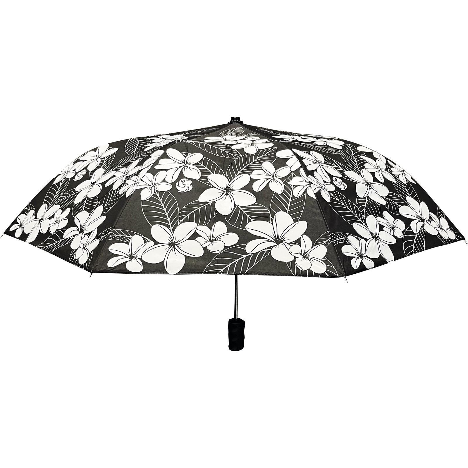 Gotta Be Hawaiian Umbrella 42" Black and White Plumeria
