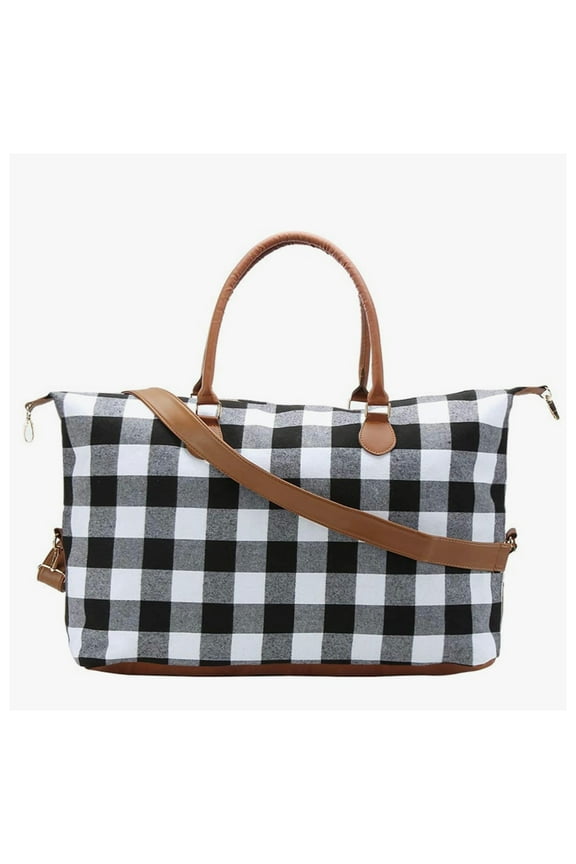 Gotta Get It! Black Buffalo Plaid XL Weekender Bag-Tote Bag-Purse