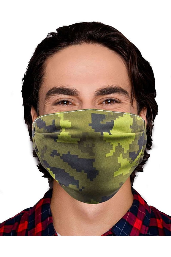 Polyester / Spandex, Fabric, Adjustable, 2-Layer Reusable & Washable Camo Face Mask (One Size Fits All)