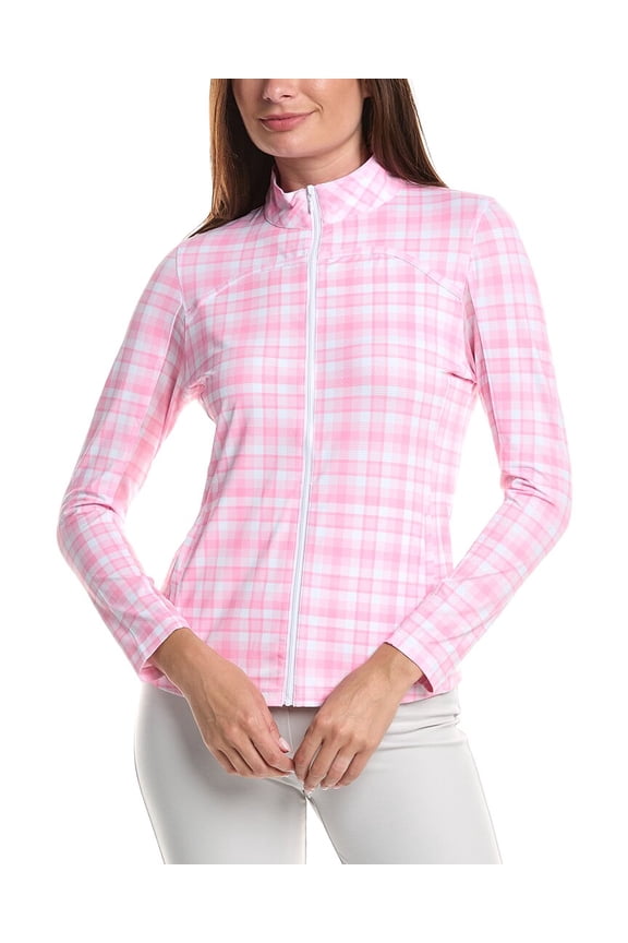 womens Binding Zip Jacket, m, Pink