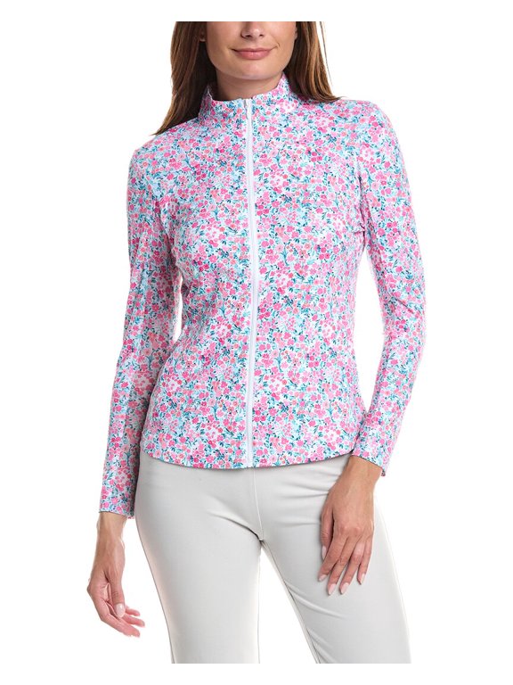 X by Gottex Women's Mock Neck Mesh Inset Full Zip Athletic Jacket