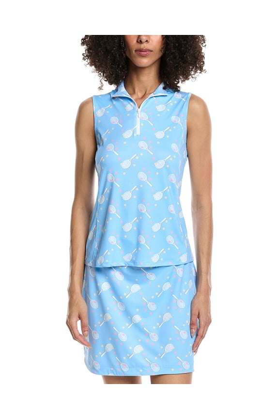 X by Gottex Women's Mock Neck Quarter Zip Sleeveless Top