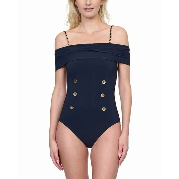 Gottex womens  Off Shoulder One-Piece, 10, Black