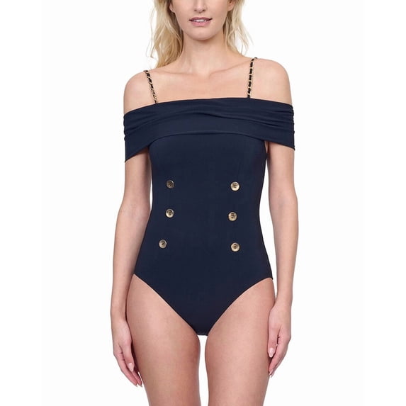 Gottex womens Off Shoulder One-Piece, 8, Black