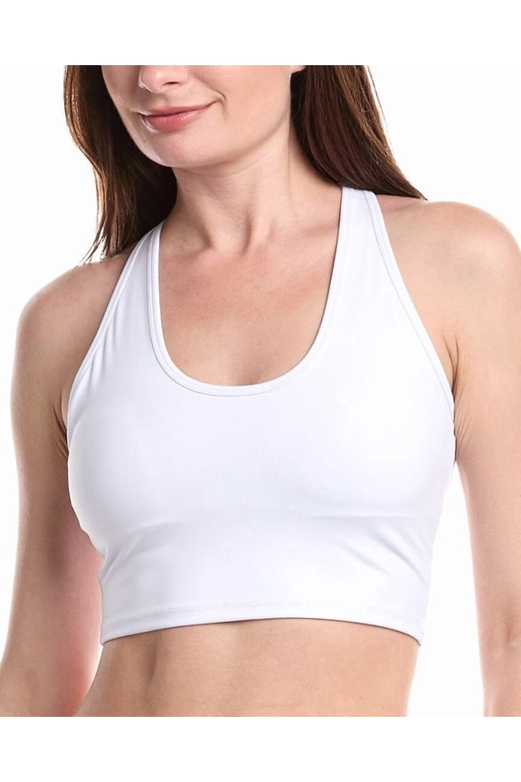 womens Racer Back Bra, m, White