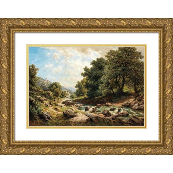 Gottfried Seelos 24x17 Gold Ornate Framed and Double Matted Museum Art Print Titled - Southern Idyll (1877)