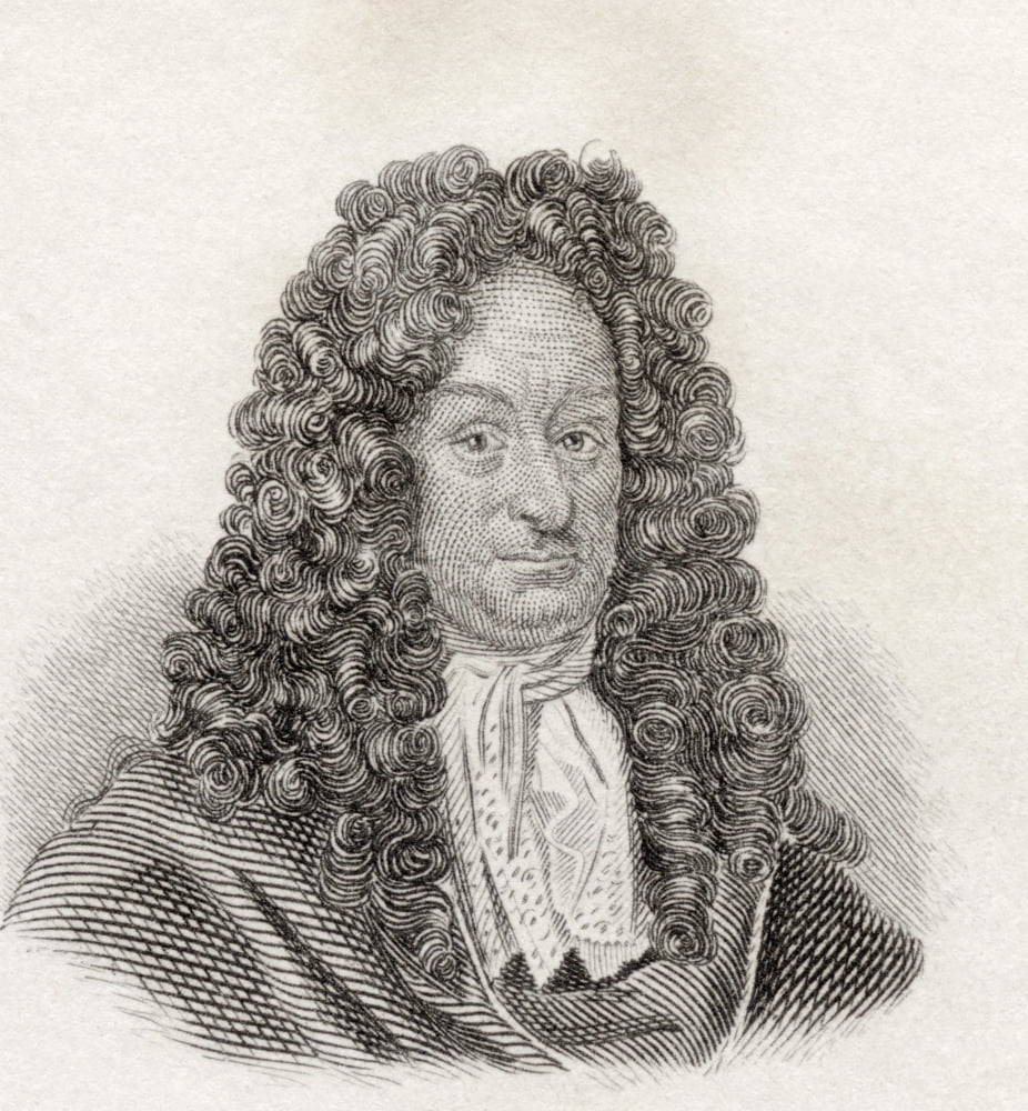Gottfried Wilhelm Leibniz 1646 To 1716 German Mathematician And Philosopher From Crabbs Historical Dictionary Published 1825 Canvas Art - Ken Welsh Design Pics (14 x 15)