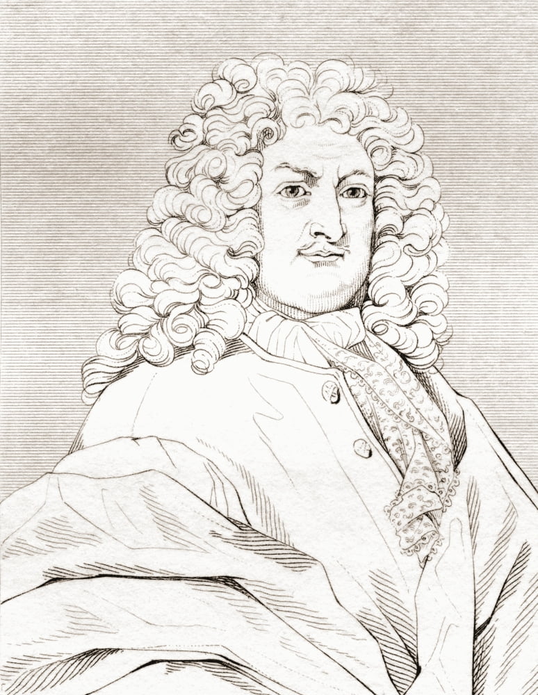 Gottfried Wilhelm Leibniz 1646 Canvas Art - Ken Welsh Design Pics (12 x 16)