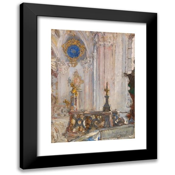 Gotthardt Kuehl 14x18 Black Modern Framed Museum Art Print Titled - View of the Rococo Pilgrimage Church in Birnau Near Maurach Castle on Lake Constance (1890)