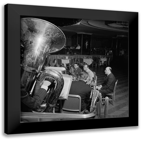 Gottlieb, William 12x12 Black Modern Framed Museum Art Print Titled - Guy Lombardo-Starlight Roof-Waldorf-Astoria-New York 1947