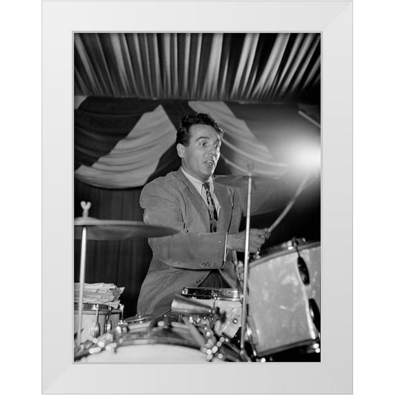Gottlieb, William 15x18 White Modern Wood Framed Museum Art Print Titled - Gene Krupa