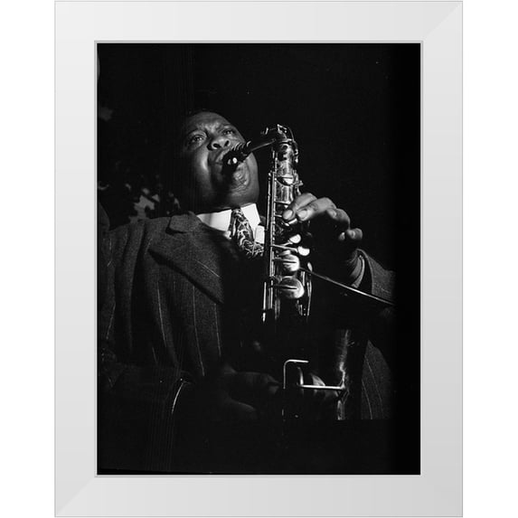 Gottlieb, William 19x24 White Modern Wood Framed Museum Art Print Titled - Portrait of Pete Brown