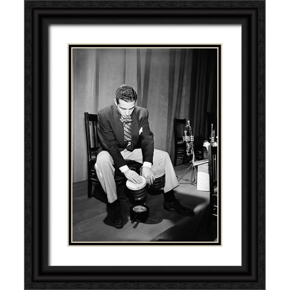 Gottlieb, William 25x32 Black Ornate Wood Framed with Double Matting Museum Art Print Titled - Portrait of Jack Costanzo-1947