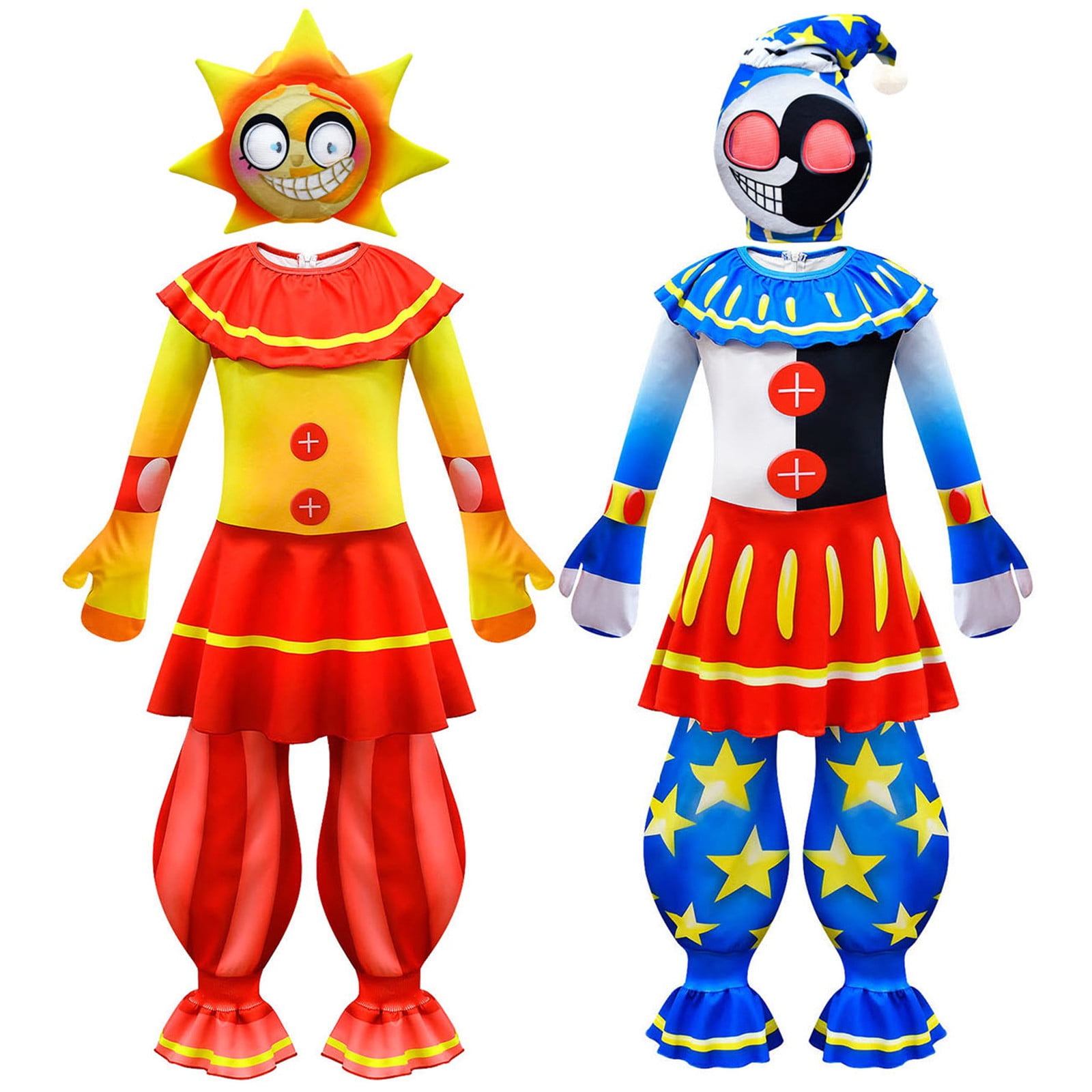 Gottsw FNAF Clown Costumes for Kids Halloween Fancy Dress Party Five ...