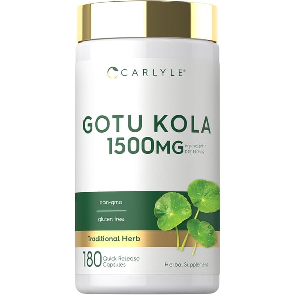 Gotu Kola Capsules | 1500mg | 180 Count | by Carlyle