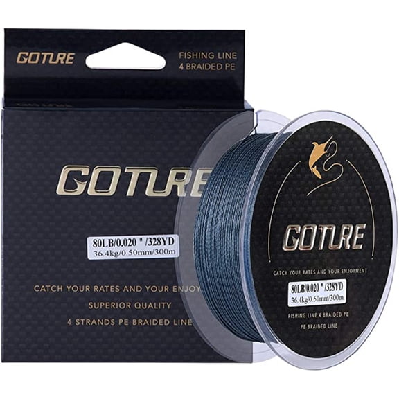Goture 4-Strand Weave//Braided Fishing Line 8-101LB No Memory Smooth Finish-Improved Colorfastness