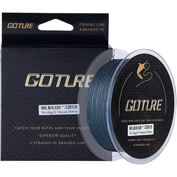 Goture 4-Strand Weave//Braided Fishing Line 8-94LB No Memory Smooth Finish-Improved Colorfastness