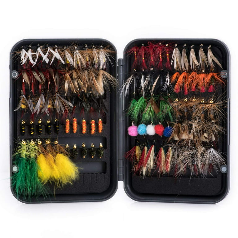 Goture Fly Fishing Flies Kit - 10/30/40/76/100pcs Fly Fishing Lures with Fly  Fishing Box - Fly Fishing Assortment Kit for Bass Trout Salmon Fishing - Dry  Flies Wet Flies Streamers Nymphs 