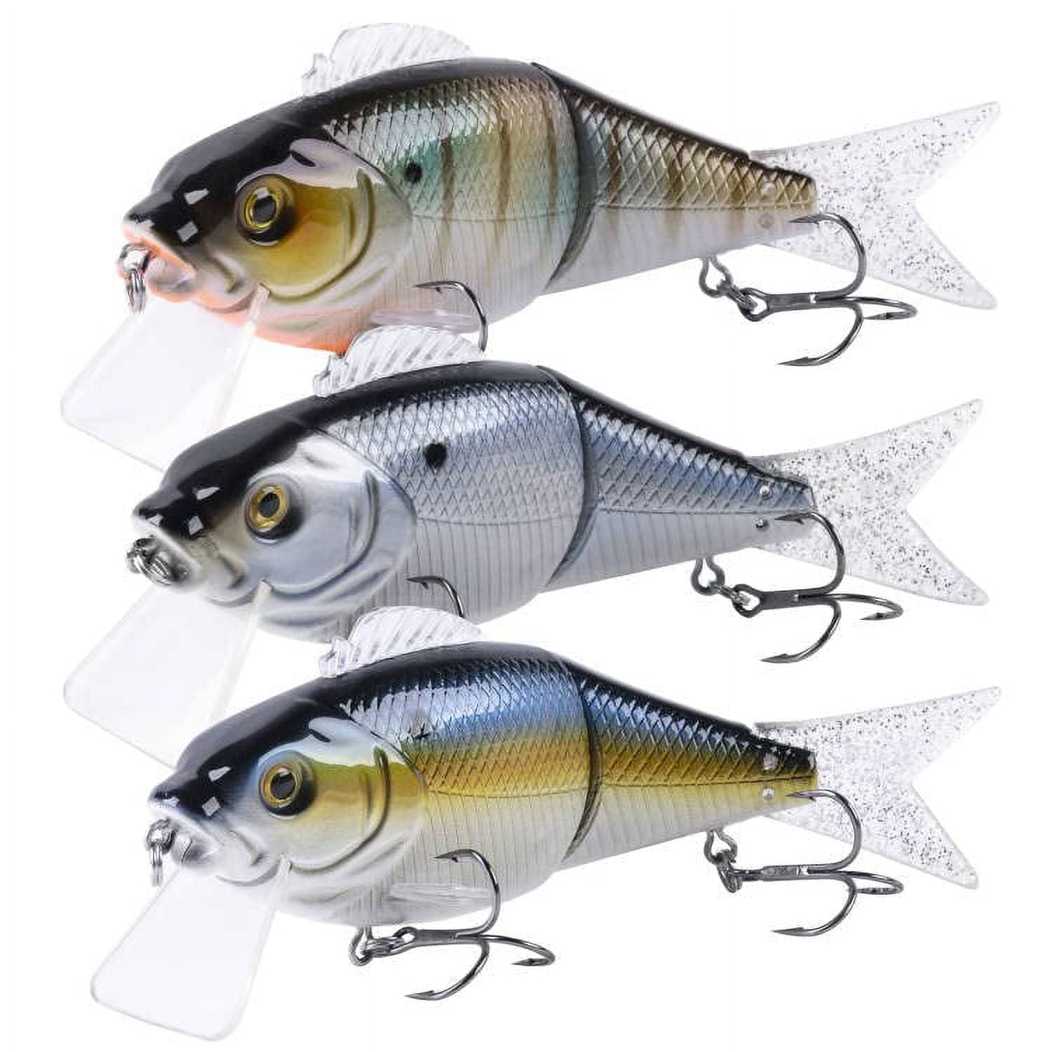 Goture Swimbaits for Bass Fishing, Realistic Bass Fishing Lures - 3pcs  Multi Jointed Bass Lure Bait Kit for Freshwater & Saltwater, Fast Casting  0.99oz/1.76oz/1.87oz 