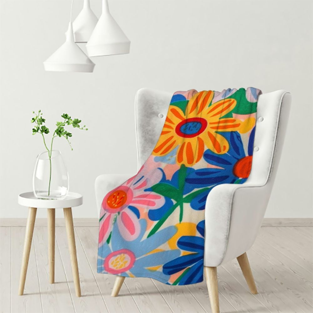 Gotuvs 70s Retro Throw Blanket Groovy Flannel Soft Blanket Vintage Boho Hippie Aesthetic