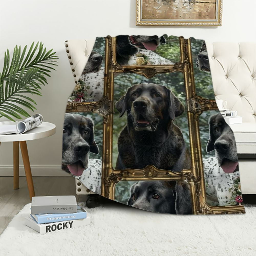 Gotuvs Black Labrador Blanket for Girls Boys Kids Silky Soft Plush Throw Blanket for Couch Bed