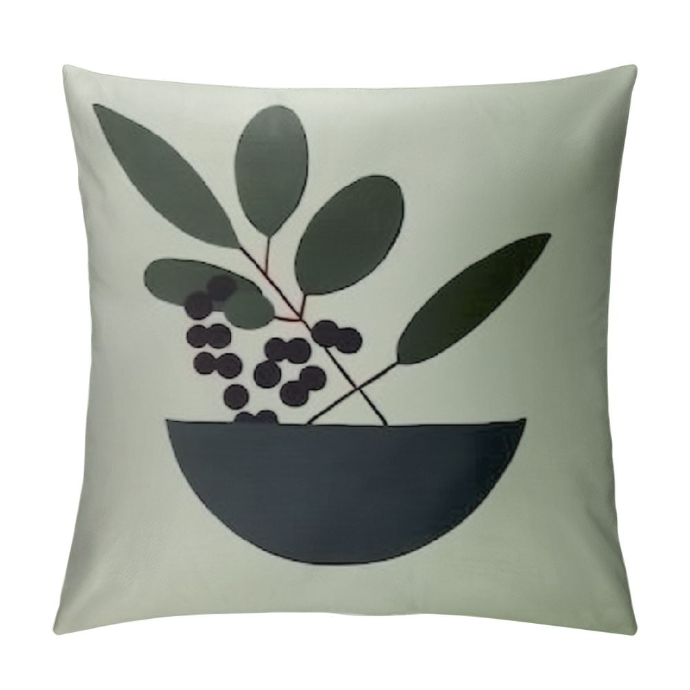 Gotuvs Boho Abstract Throw Pillow Covers Sage Green Beige Mid Century Sun Moon Leaf Decorative