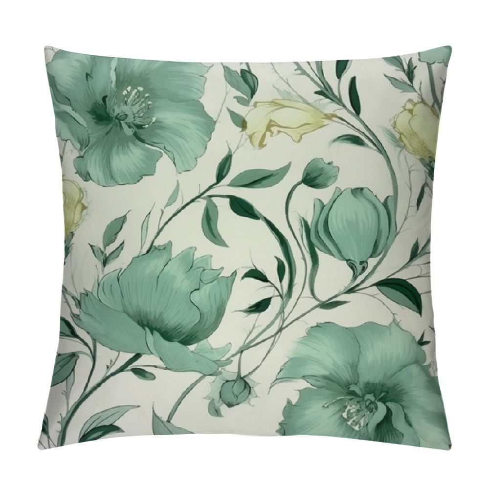 Gotuvs Elegant Floral Throw Pillow Covers Watercolor Peony Decorative Cushion Cover Paisley