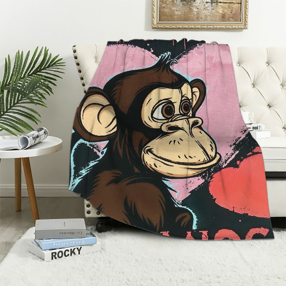 Gotuvs Just A Girl Who Loves Monkeys Blanket Cute Funny Monkey Decor