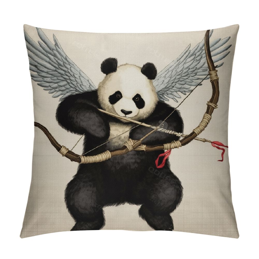 Gotuvs Panda Pillow Cover,Decorative Throw Pillow Panda Angel with