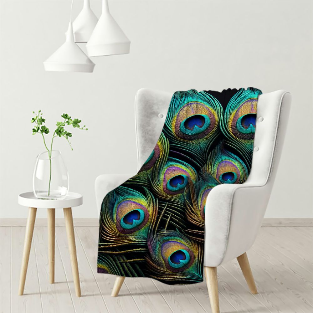 Gotuvs Peacock Feathers Blanket Gifts for Girls Women Men Decor for