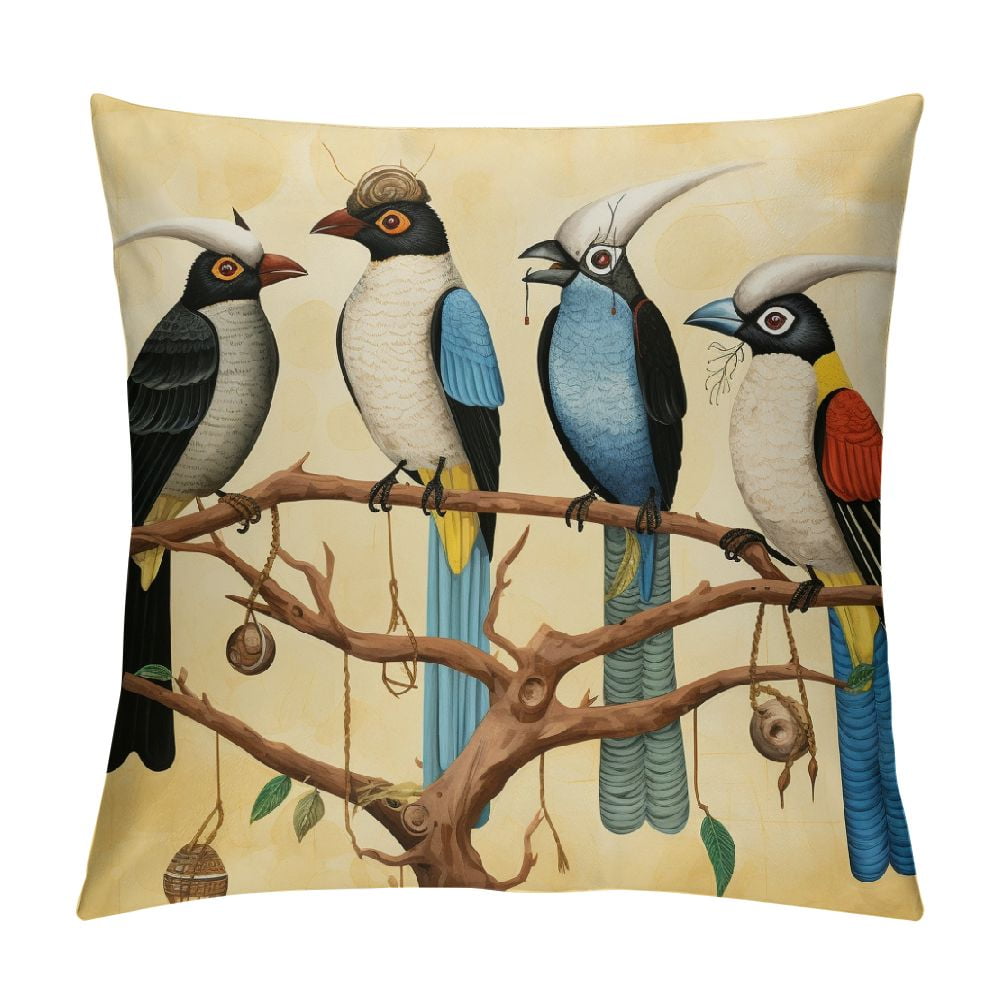 Gotuvs Porch Rules Throw Pillow Case, Front Porch Bench Decorations