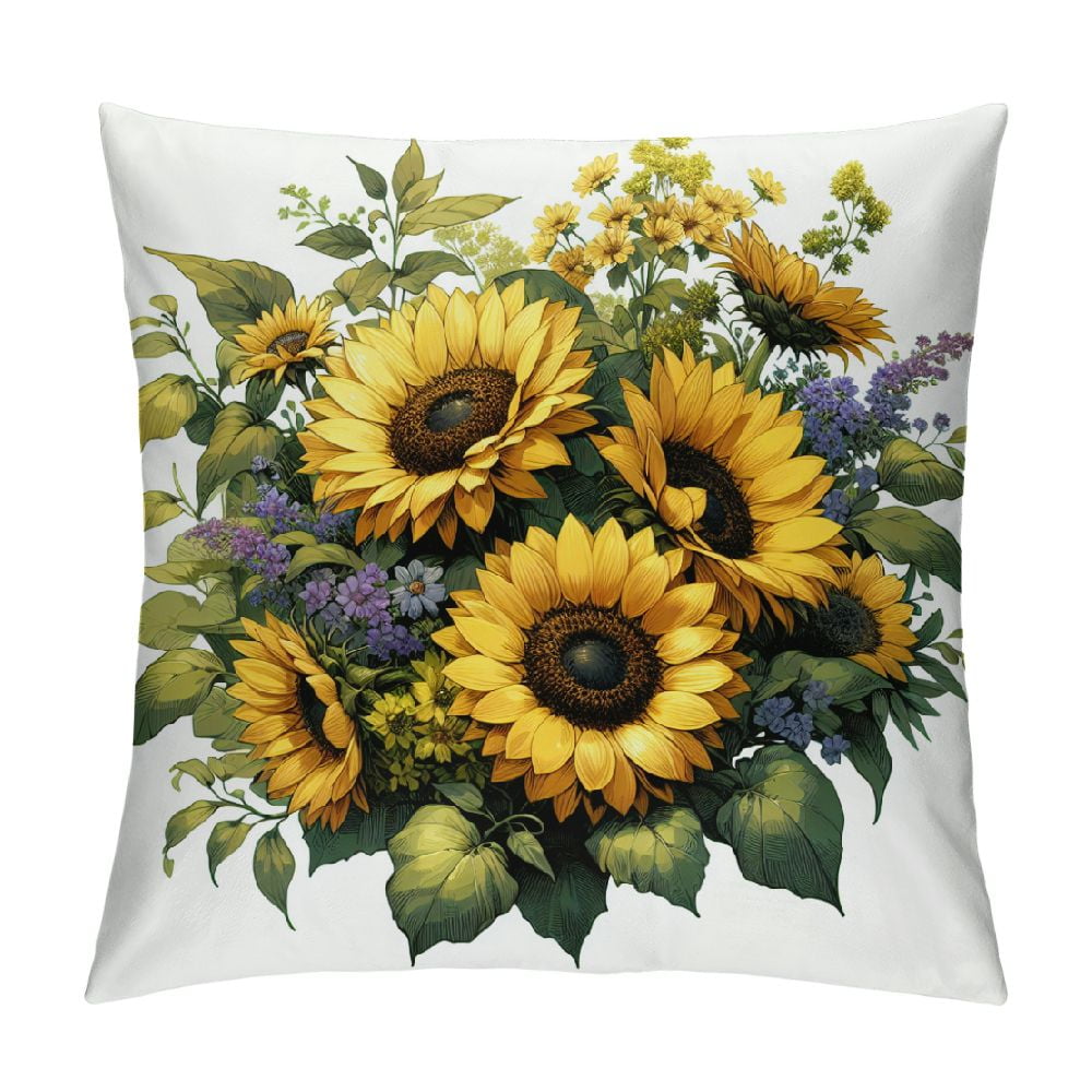 Gotuvs Sunflower Pillow Covers Spring Summer Floral Throw Pillow Covers