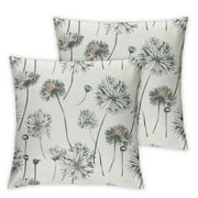Gotuvs T&H XHome Pillow Covers Hand-Painted Dandelion Plant Illustration Soft Brushed Microfiber Pillowcases with Hidden Zipper Closure Bed Pillow Shams for Bedroom Sofa Car, 2pcs