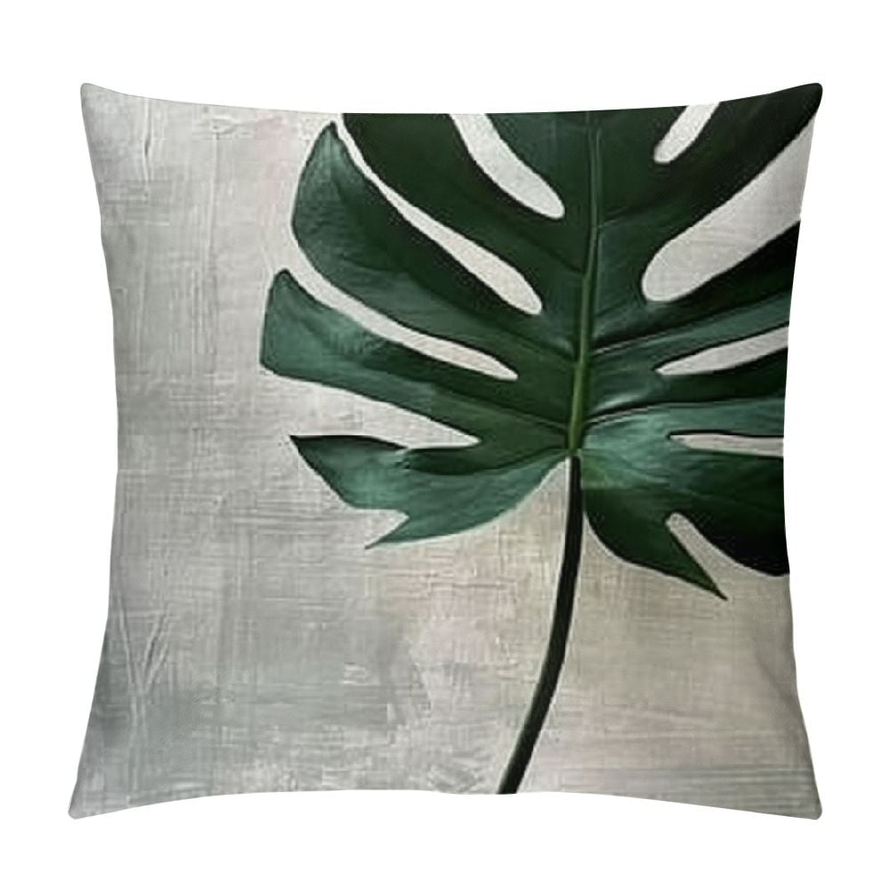 Gotuvs Tropical Green Leaves Throw Pillow Covers Palm Leaf Leaves