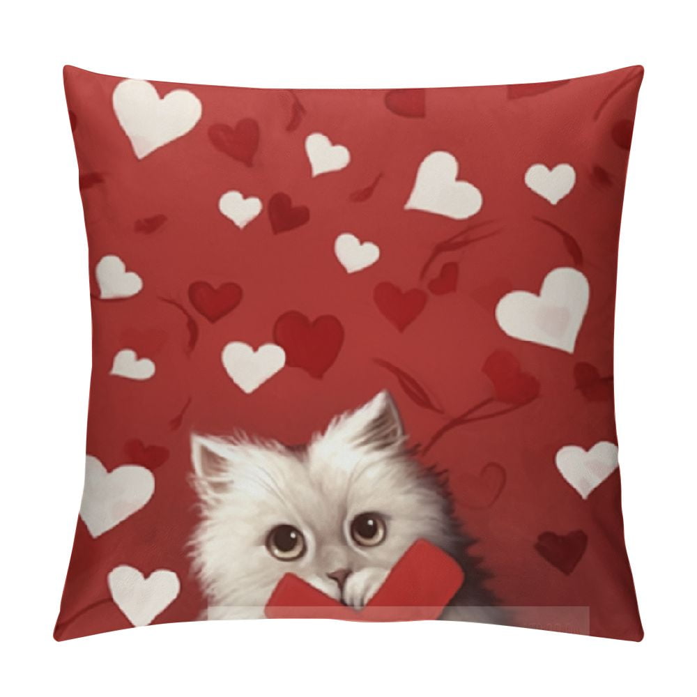 Gotuvs Valentines Day Pillow Covers, Red Love Heart Pillow Covers Decor