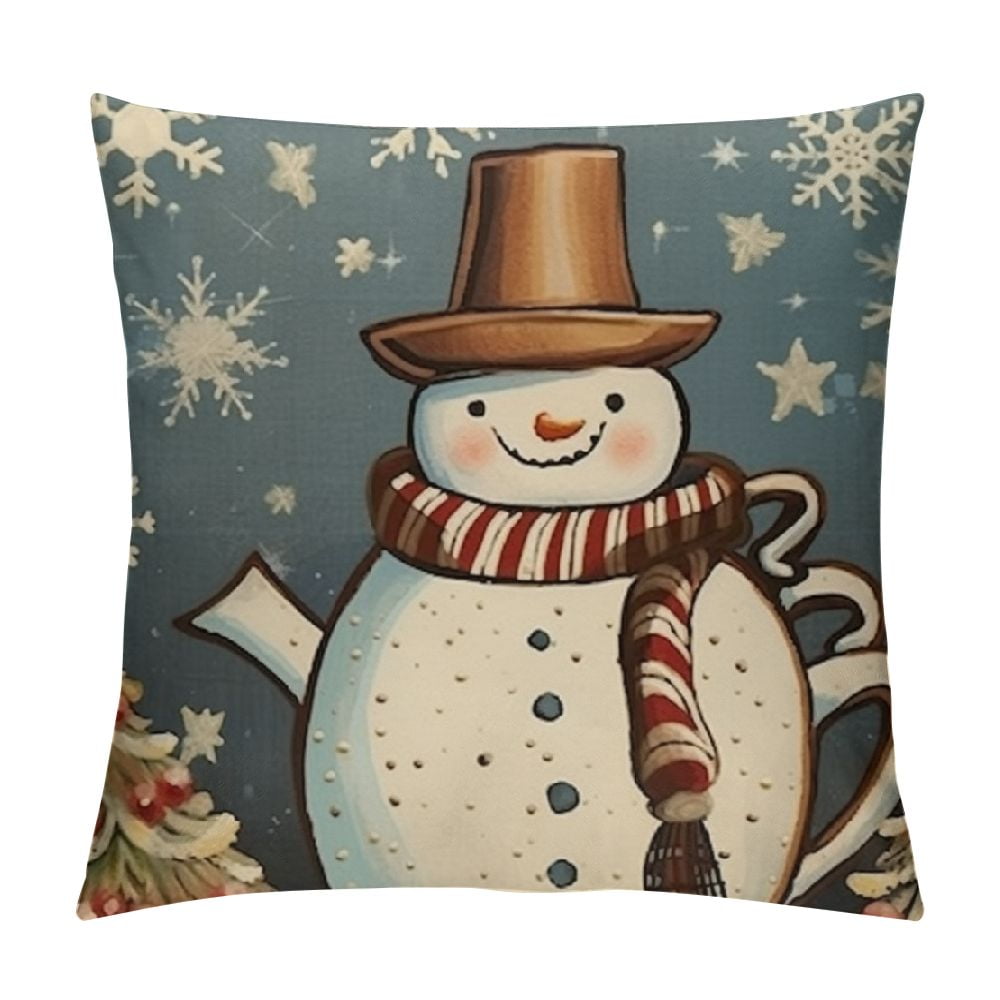 Gotuvs Winter Hot Cocoa Lumbar Decorative Throw Pillow Cover 