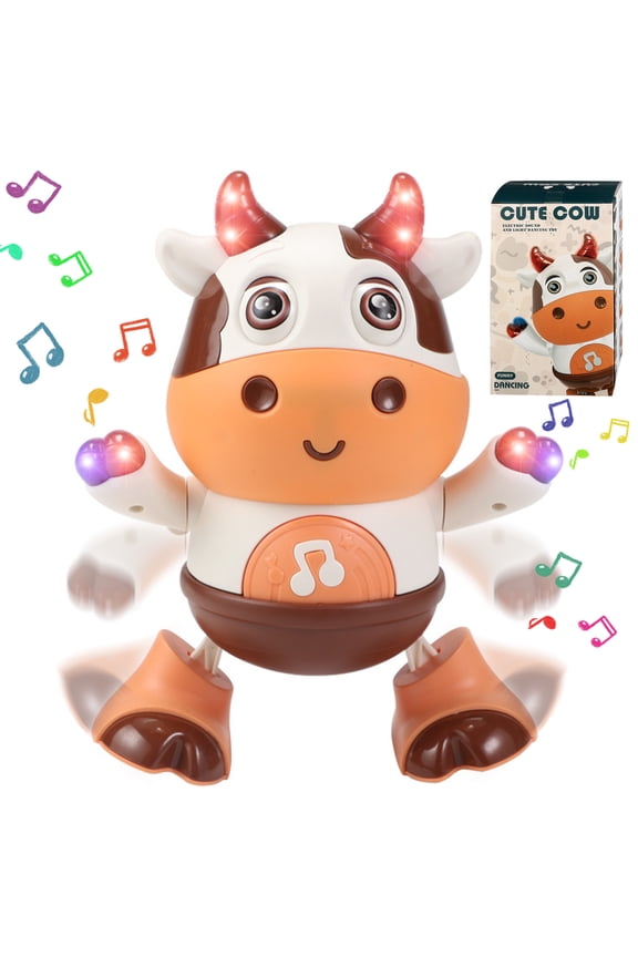 Baby Cow Musical Toys ,with Music and LED Lights Battery Powered Early Musical Dancing Cow Toys ,for Baby Learning Development Toy Boys Girls Birthday Gifts