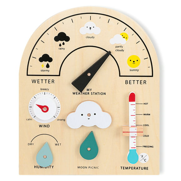 Gotydi Weather Station Toys Early Educational Teaching Station Toy for Parent-children Interaction Play and Climate Learning Weather Board for Kids Age 3+