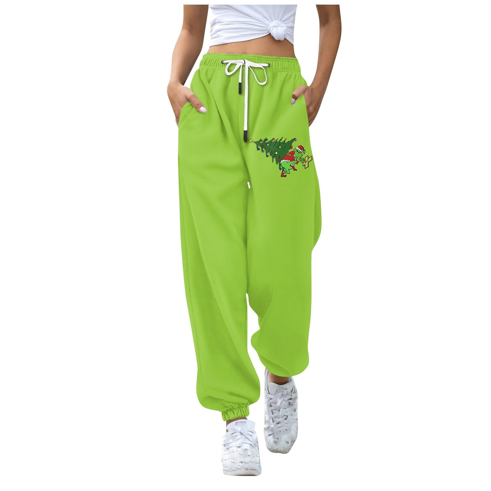 Gotyou Christmas Grinch Sweatpants forWomen, Baggy Grinch Christmas ...