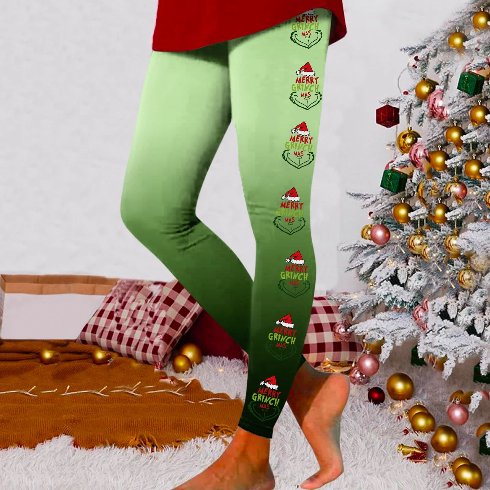 Gotyou Christmas Grinch Yoga Pants for Women, Butt Lifting Grinch ...