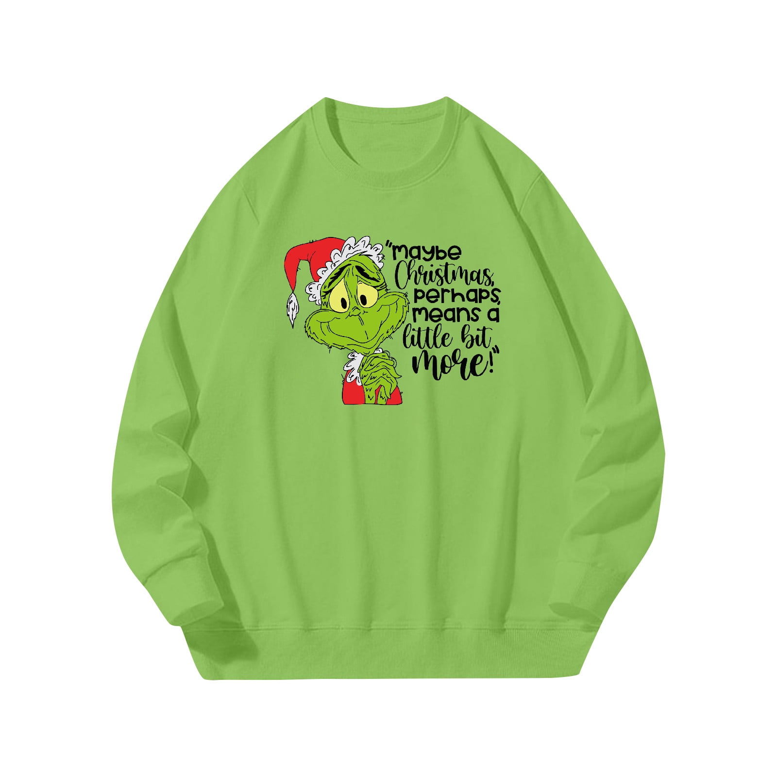 Gotyou Grinch Christmas Sweatshirts, Men's Print Plush Warm Coat Fleece