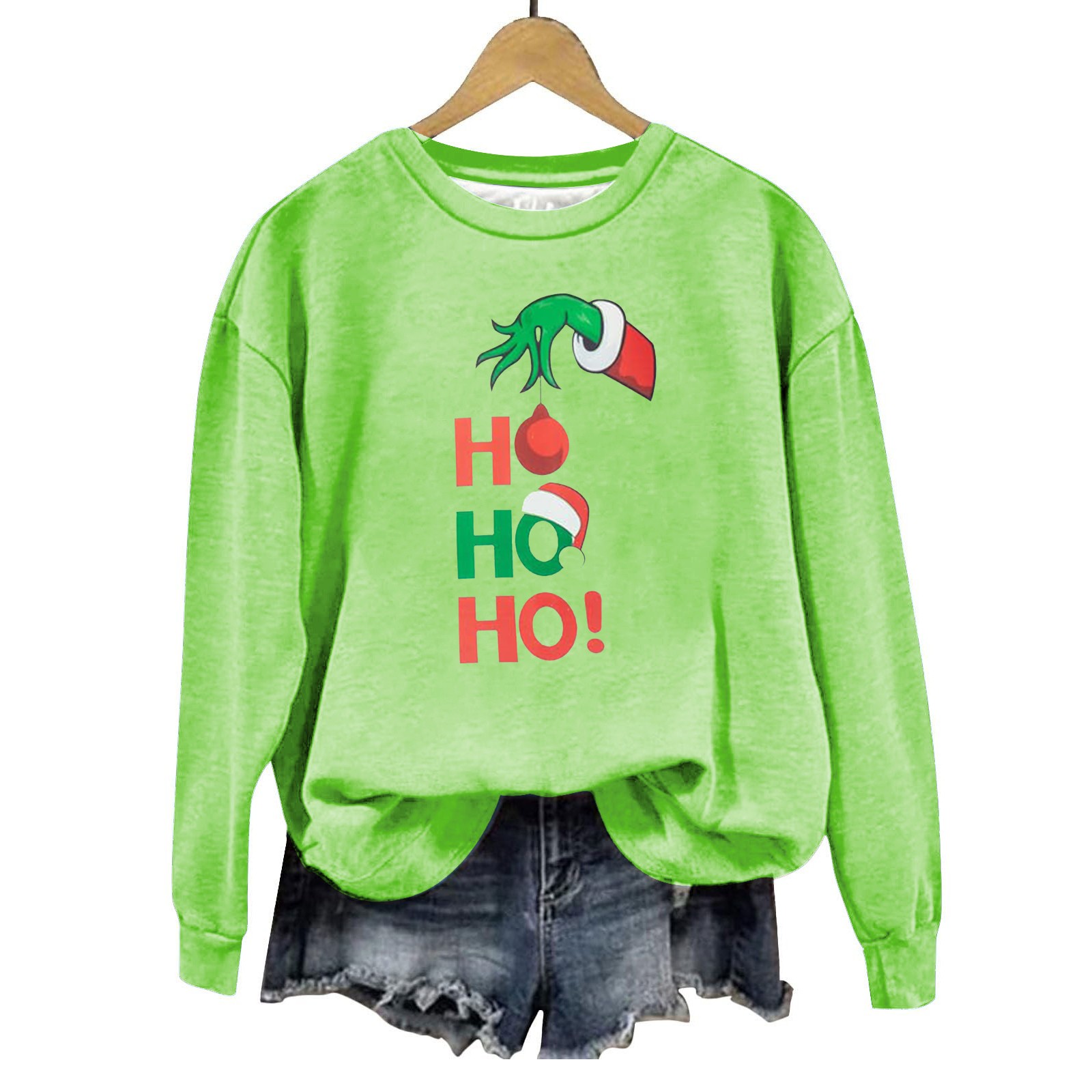 Gotyou Grinch Christmas Sweatshirts, Women's Fashion Long Sleeve
