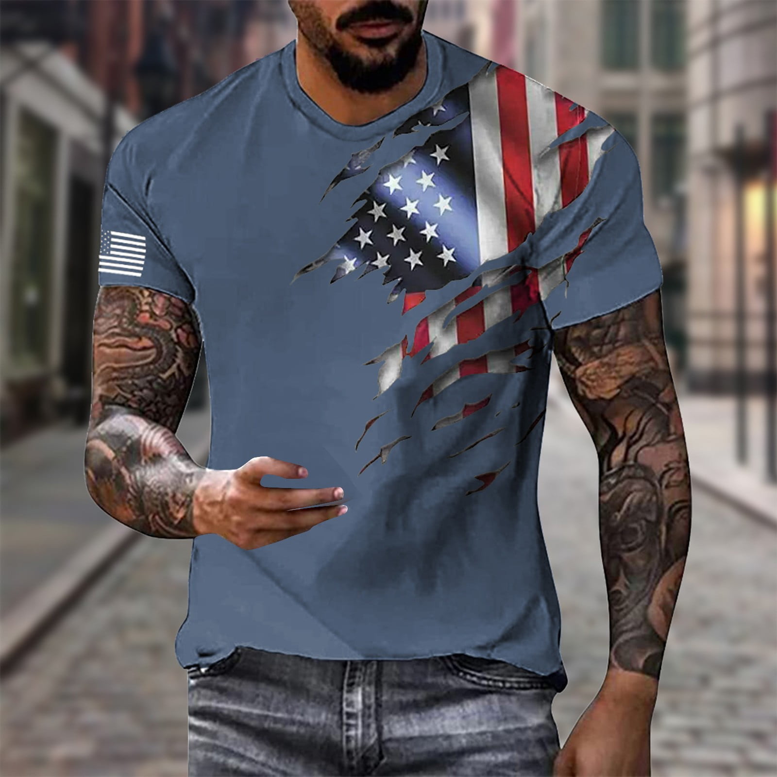 American flag printed t shirts hot sale