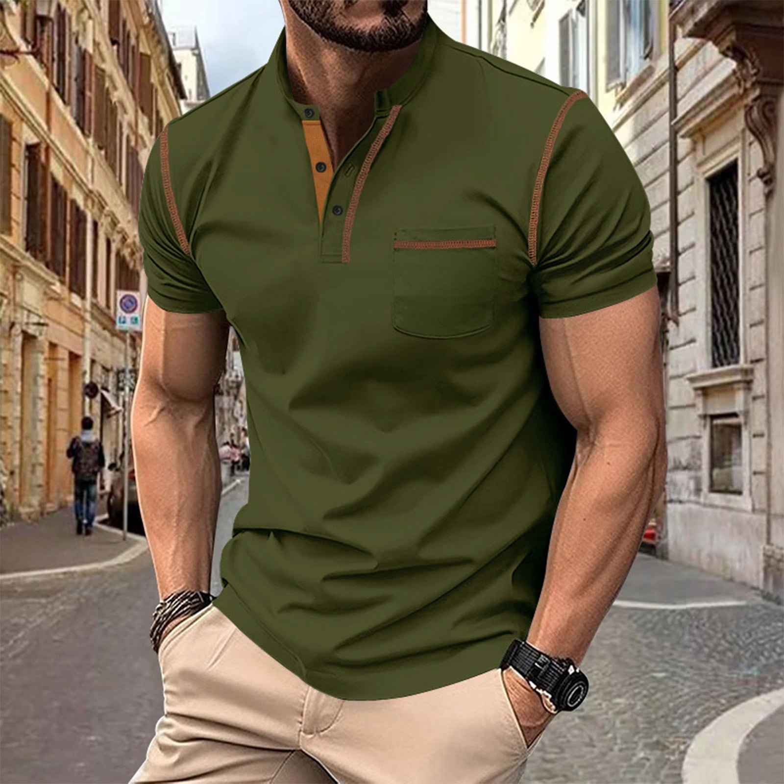 Gotyou tshirt for men casual 2024, Men's Casual Business Solid Color