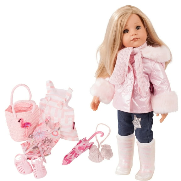 Gotz Hannah All Year Round - 19.5" Posable Doll with Extra Outfits & Accessories for Every Season - Long Blonde Hair to Wash & Style with Stone Grey Eyes